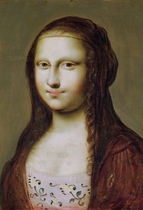 Porträtt av en kvinna inspirerad av Mona Lisa